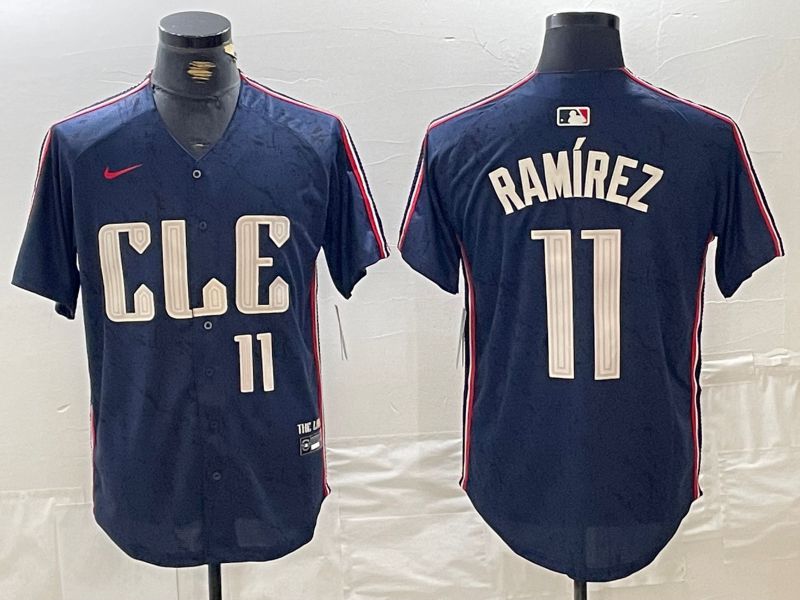 Men Cleveland Indians 11 Ramirez Blue City Edition Nike 2024 MLB Jersey style 10